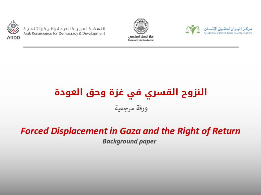 Forced Displacement in Gaza and the Right of Return